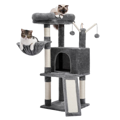 Cat Scratcher Tower Home Furniture Cat Tree Pets Hammock Sisal Cat Scratching Post Climbing Frame Toy Spacious Perch