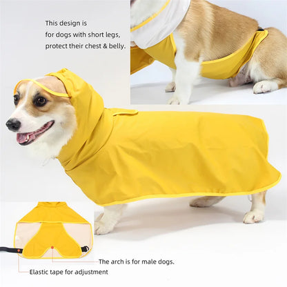 Rainy Season Walking Puppy Dog Raincoat Waterproof Pet Clothes for Dogs mascotas Apparel Impermeable Corgi  Shiba Inu Rain Coats