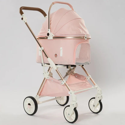 Pet Stroller,2024 Korean Style Jogging Pink Pet Stroller Luxury For Small Cats And Dogs