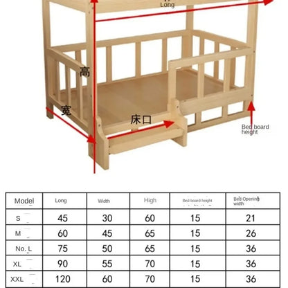 Solid Wood Dog Cat Kennel Smooth Polished Teddy Dogs Kennel  Luxury Durable Eco-Friendly Large Wooden Pet House Wooden Puppy Bed