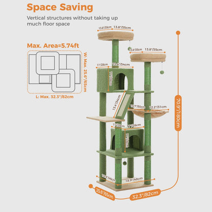 Multi-Level Cat Tree Cat Condo Scratching post for Kitten Furniture Large Cat Tower Cat Scrapers Cat Accessories Pet Cat Toys