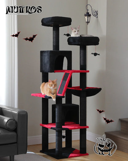 Multi-Level Cat Tree Cat Condo Scratching post for Kitten Furniture Large Cat Tower Cat Scrapers Cat Accessories Pet Cat Toys