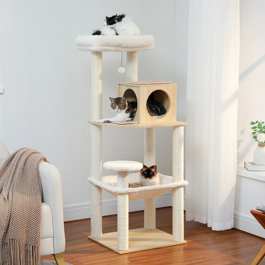 Multi-Level Cat Tree Tower with Condo Scratching Post for Cat Furniture House Cat Scratcher Cat Supplies Cat Toy