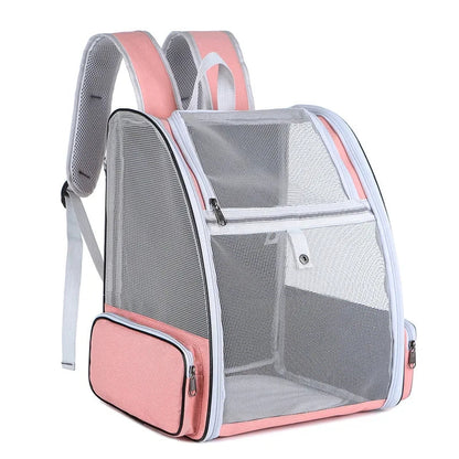 Pet Cat Carrier Backpack Large Capacity Breathable Cat Dogs Carrying Bag Folding Pet Chest Outdoor Portable Travel Pets Carrier