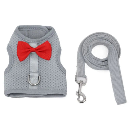 2pcs Pet Accessories Soft Rabbit Harness and Leash Set No Pull Mesh Pet Harness Adjustable Portable Pet Chest Strap Hamsters