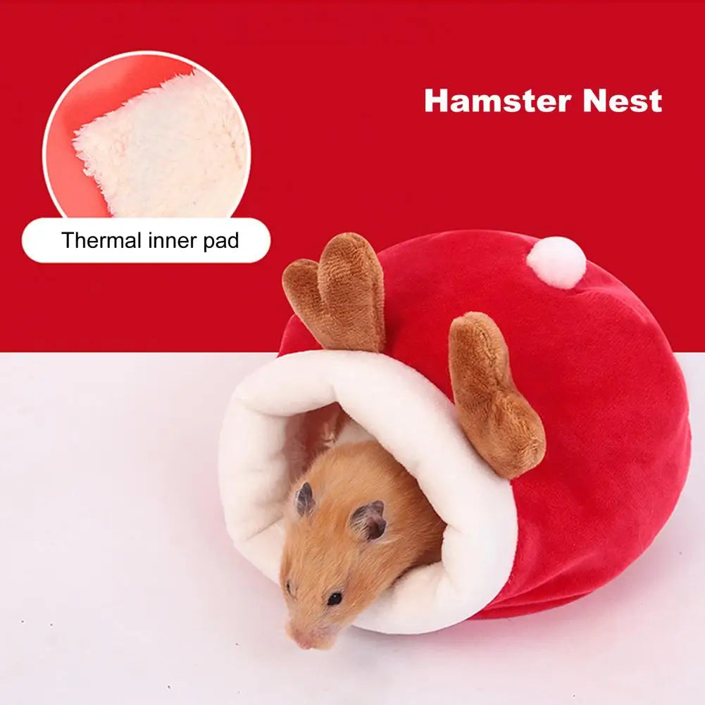 Guinea Pig Bed Warm Fleece Rabbit Hideout Hamster Nest Small Pet Sleep Bed Autumn Winter House Cage Hedgehog Squirrel Hideaway