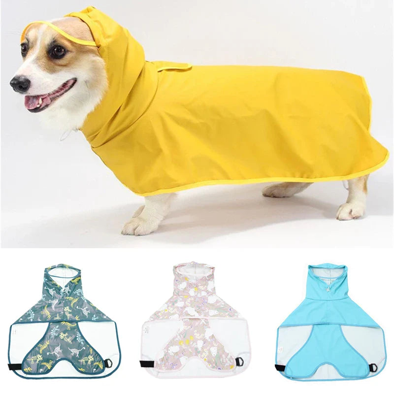 Rainy Season Walking Puppy Dog Raincoat Waterproof Pet Clothes for Dogs mascotas Apparel Impermeable Corgi  Shiba Inu Rain Coats