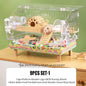 Transparent Hamster Cage Acrylic Hamster Habitat House Breathable Rabbit Chinchilla Guinea Pig Cage Small Animal Breeding Box