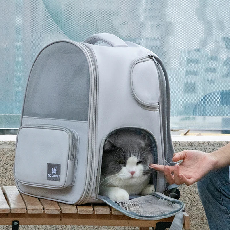 Pet Backpack Expandable Bag Large Capacity Breathable Portable Cat Carrier Bag Puppy Tote Bag Kitten Pet Dog Outdoor Travel Bag