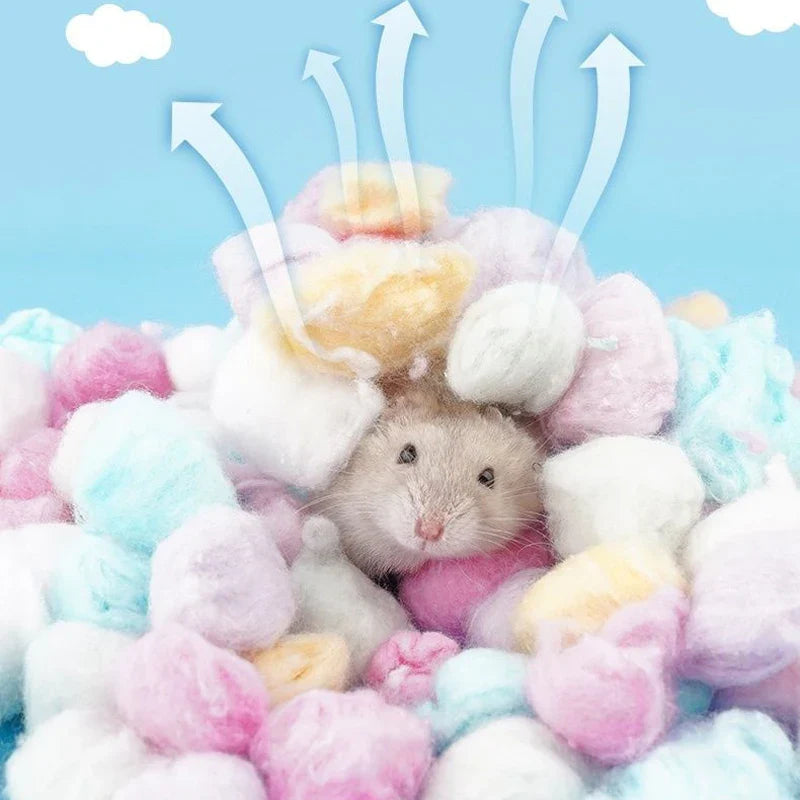 100pcs Colorful Winter Keep Warm Cotton Ball Bedding Small Pet Supplies Hamster Nest Filler Sawdust Hedgehog Guinea Pig Birds